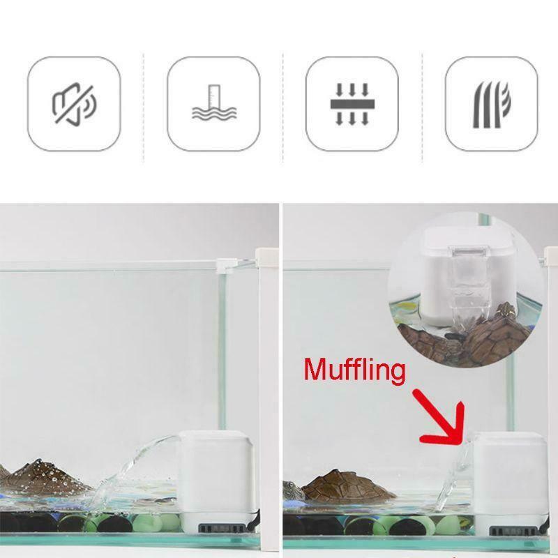 Turtle Low Water Level Filter Small Turtle Tank Mute 3 in 1 Shallow Waterfall