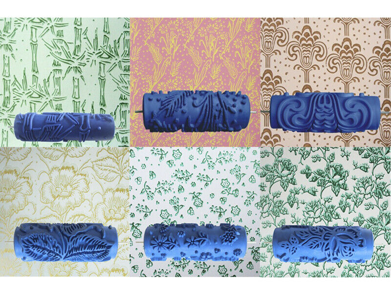 15cm Paint Roller DIY Wall Painting Embossed Pattern Paint Tool Decor Blue