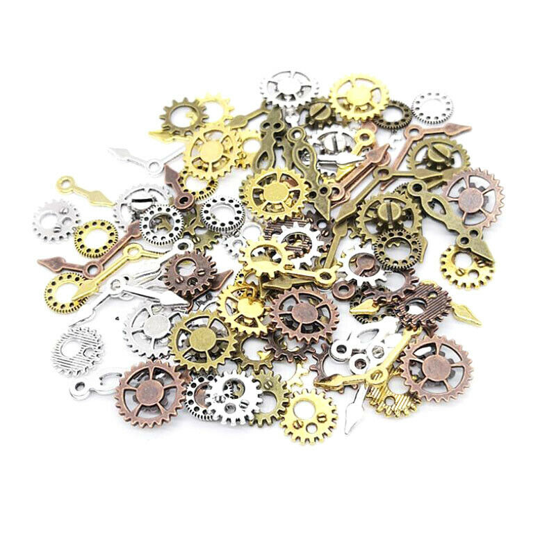 100Pcs/Lot Punk Mixed Gear Cog Pointer Charms Pendants DIY Jewelry FindingsJ Tt