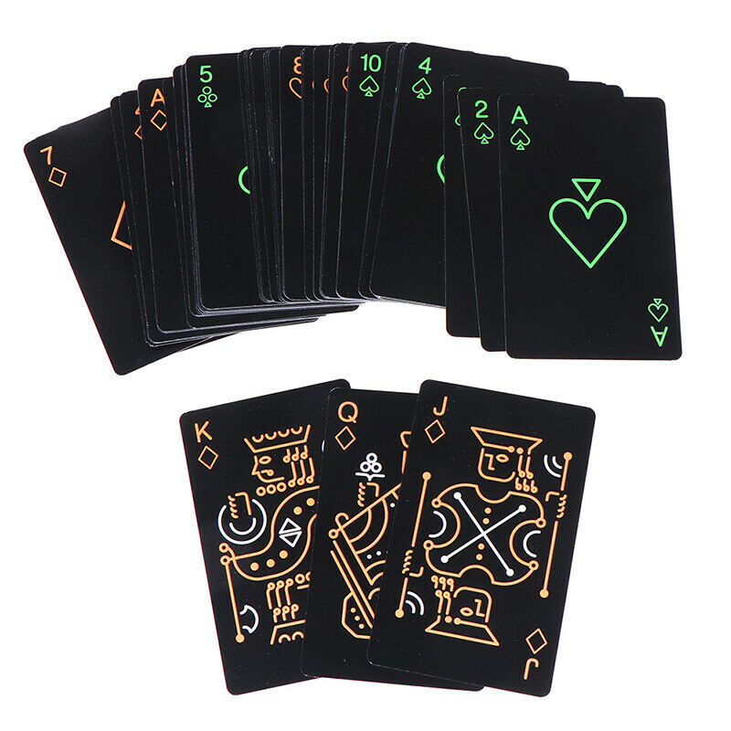 Black Luminous Fluorescent Poker Cards Playing Card Glow In The Dark rsJC.l8