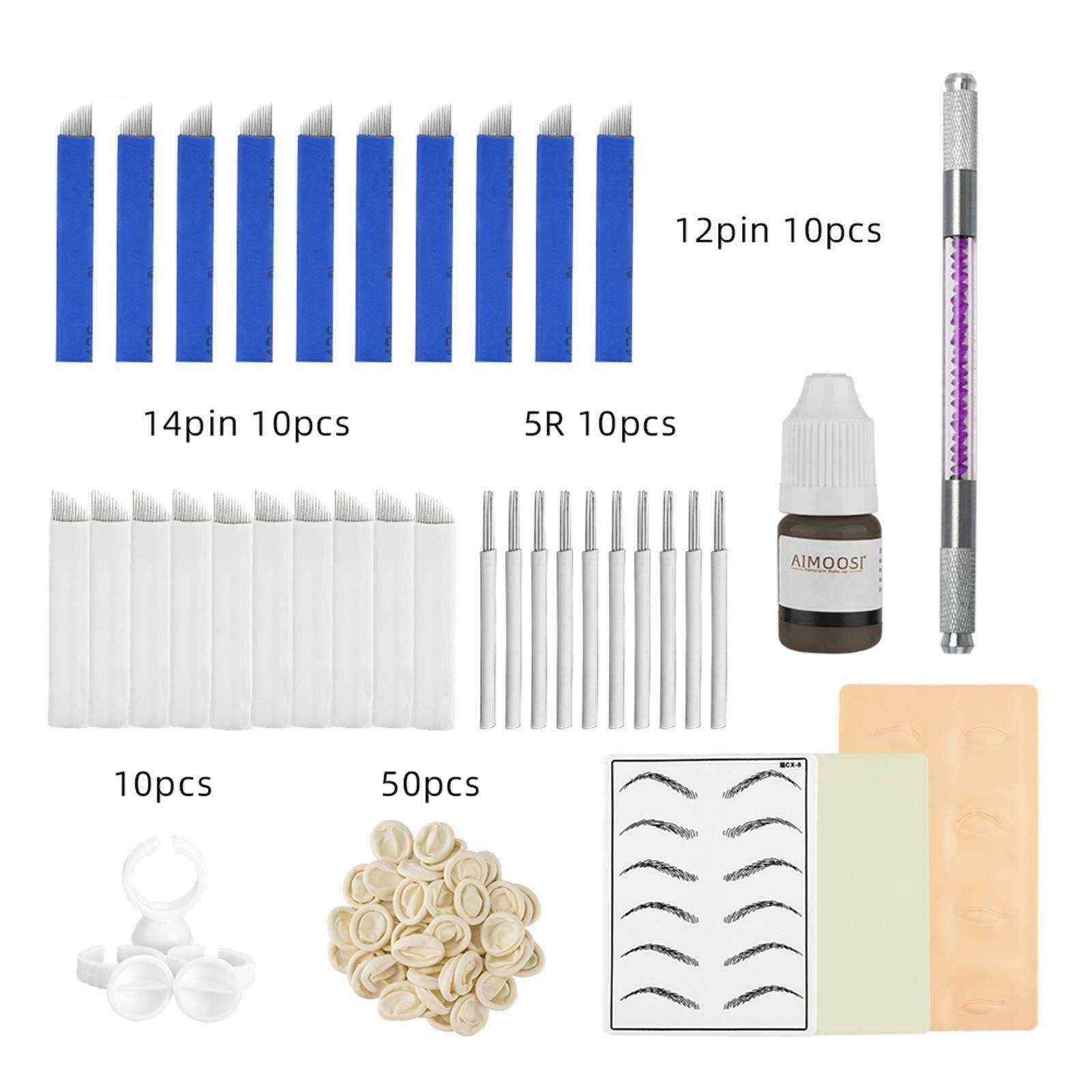 Permanent Eyebrow Practice Kit Pen Tool Ring Cup Disposable Finger Cradle