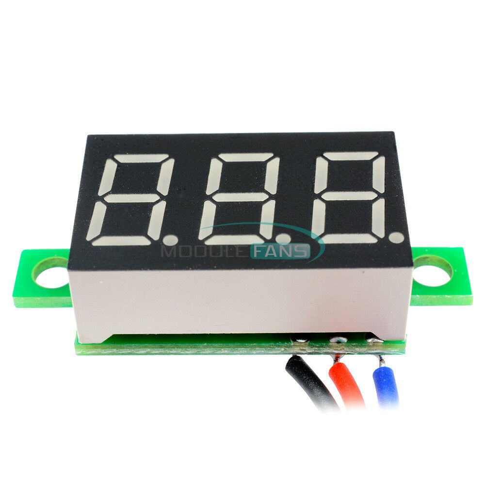 Red 3 Wires 0.36â€³ DC 0-30V LED Panel Voltage Meter 3-Digital Display Voltmeter