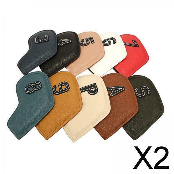 2X 10x Deluxe PU Golf Iron Headcover Set 3-9,P,S,A Club Head Cover Guard Case
