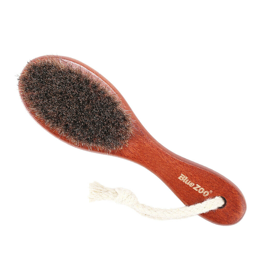 2x Pocket Size Mini Wooden Handle Hair Beard Brush for Men Styling Tool