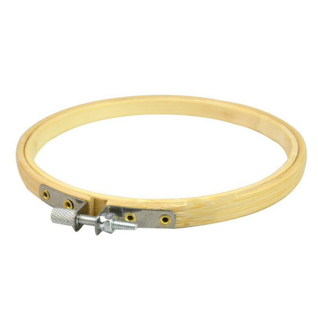 7x Bamboo Embroidery Hoop Wood Cross Stitch Circle Frame Craft Adjustable