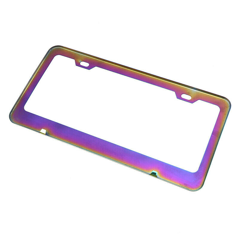 Car Rear License Plate Frame Tag Holder Mounting Bracket Stainless Steel Chrome