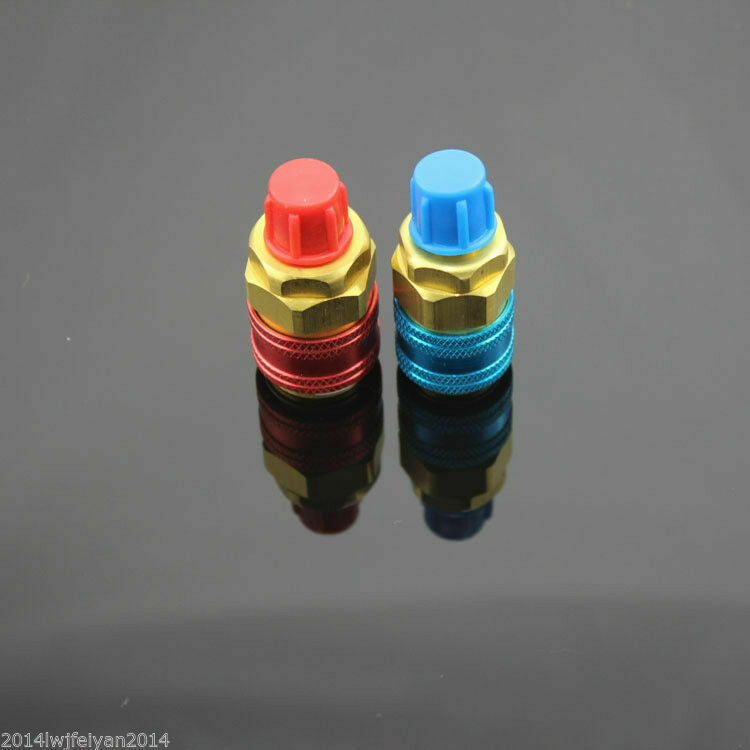 2x R134a Car Quick Couplers Bass Adapters Low & High Side AC Manifold Connectors