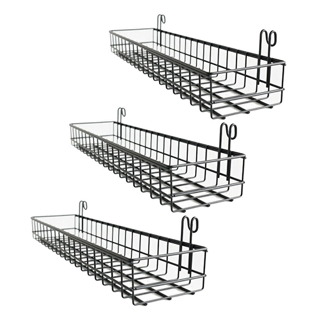 Set of 3, Iron Storage Basket Display Shelves Rack Holder Kitchen Home Decor