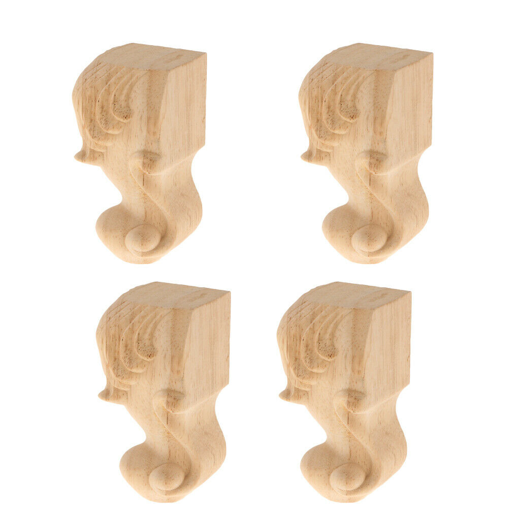 Tapered Carved Wood Furniture Sofa Leg Replacement Parts Ottoman Plinth Feet