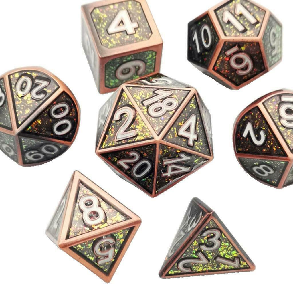 7/set Solid Metal Polyhedral Digital Dice Set for MTG DND RPG Game Toys #4