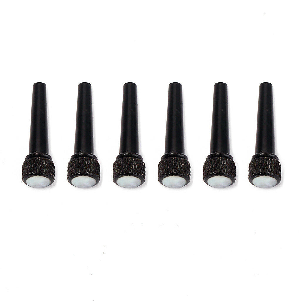 Set of 6 Copper Acoustic Guitar/Mandolin Bridge Pins Replacement-Black