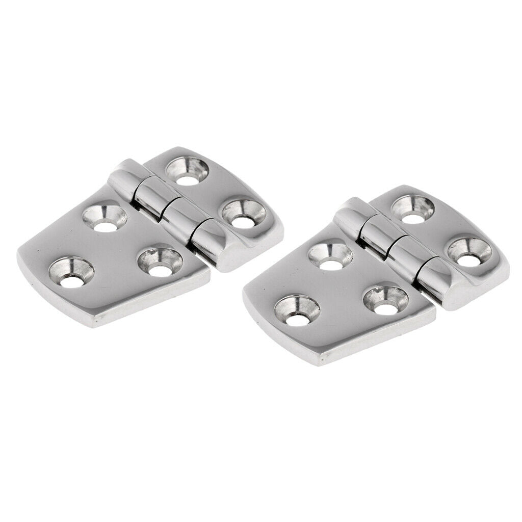 2pcs 316SS Polished Shortside Offset Door Hinges Fitting for Marine Boat, 2.24 x