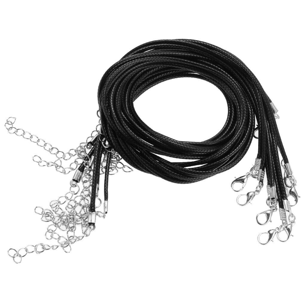 20Pcs Waxed Cotton Cord for Necklace Making with Lobster Clasp Jewelry Craft