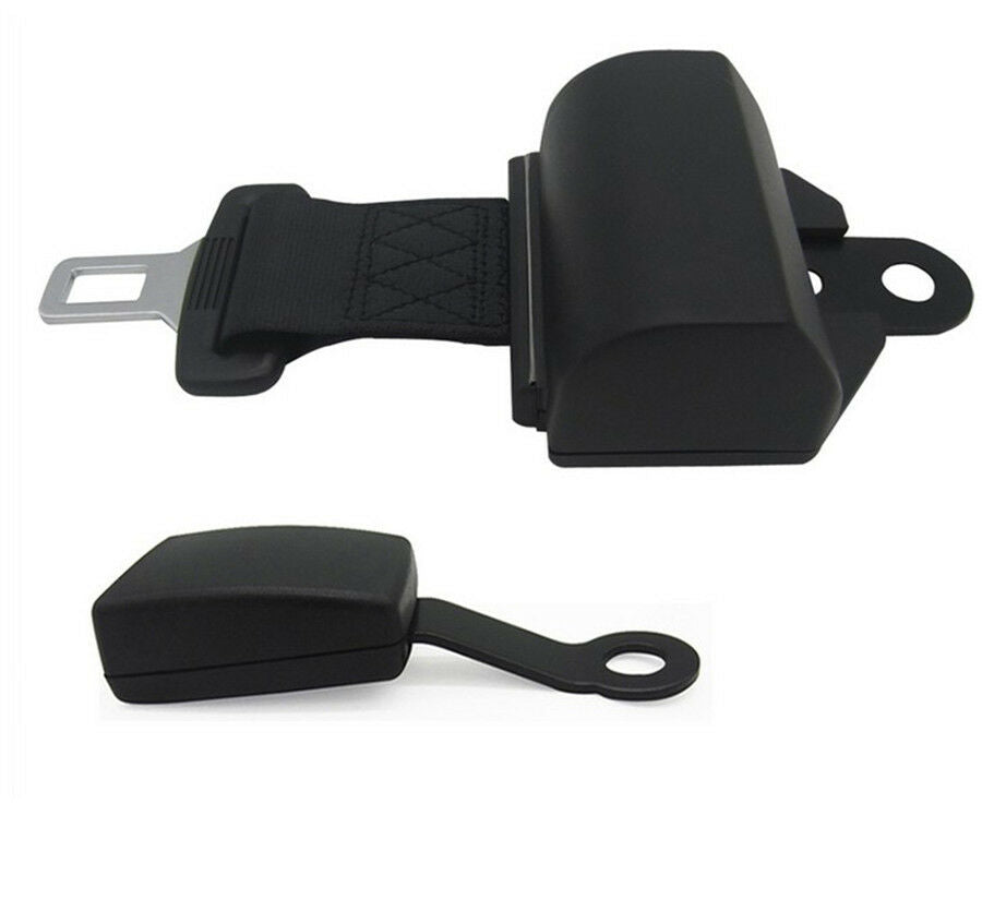 2-Point Retractable Car Seat Belt Lap Extension Safety Strap Buckle Retractor