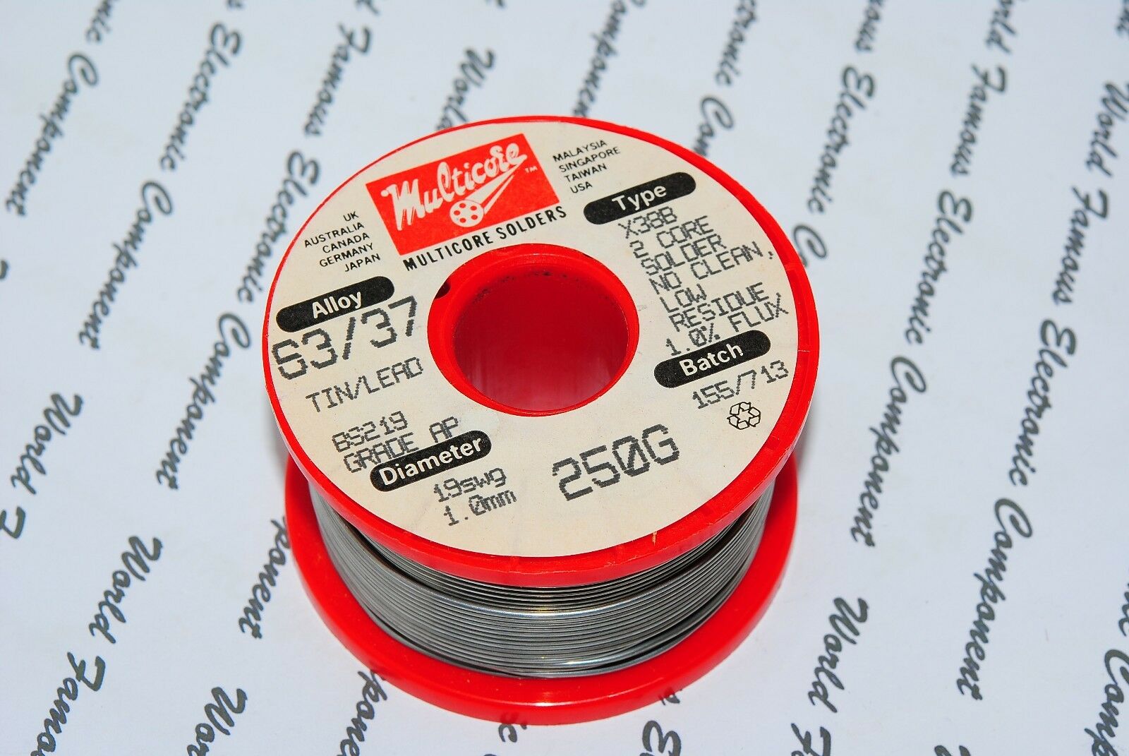10Meter(NOT include spool)- MULTICORE SOLDERS X38B 1mm 63/37 TIN/LEAD  Solder