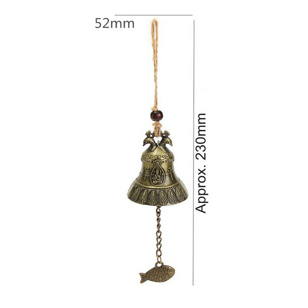 Chinese Feng Shui Style Garden Bell Wind Chime Ornament Rustic 23cm Long