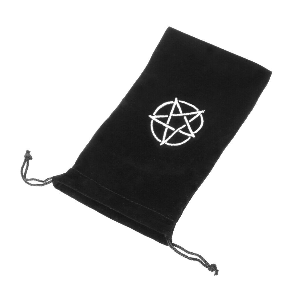 1pc Luxury Embroidered Pentagram Tarot Card Storage Bag Velvet Package