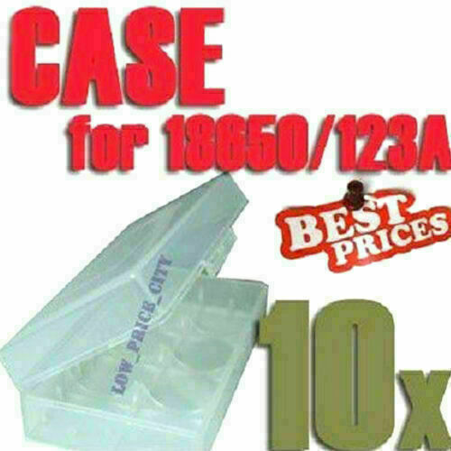 10pcs  /16340/CR123A Clear White Battery Case Holder  Box