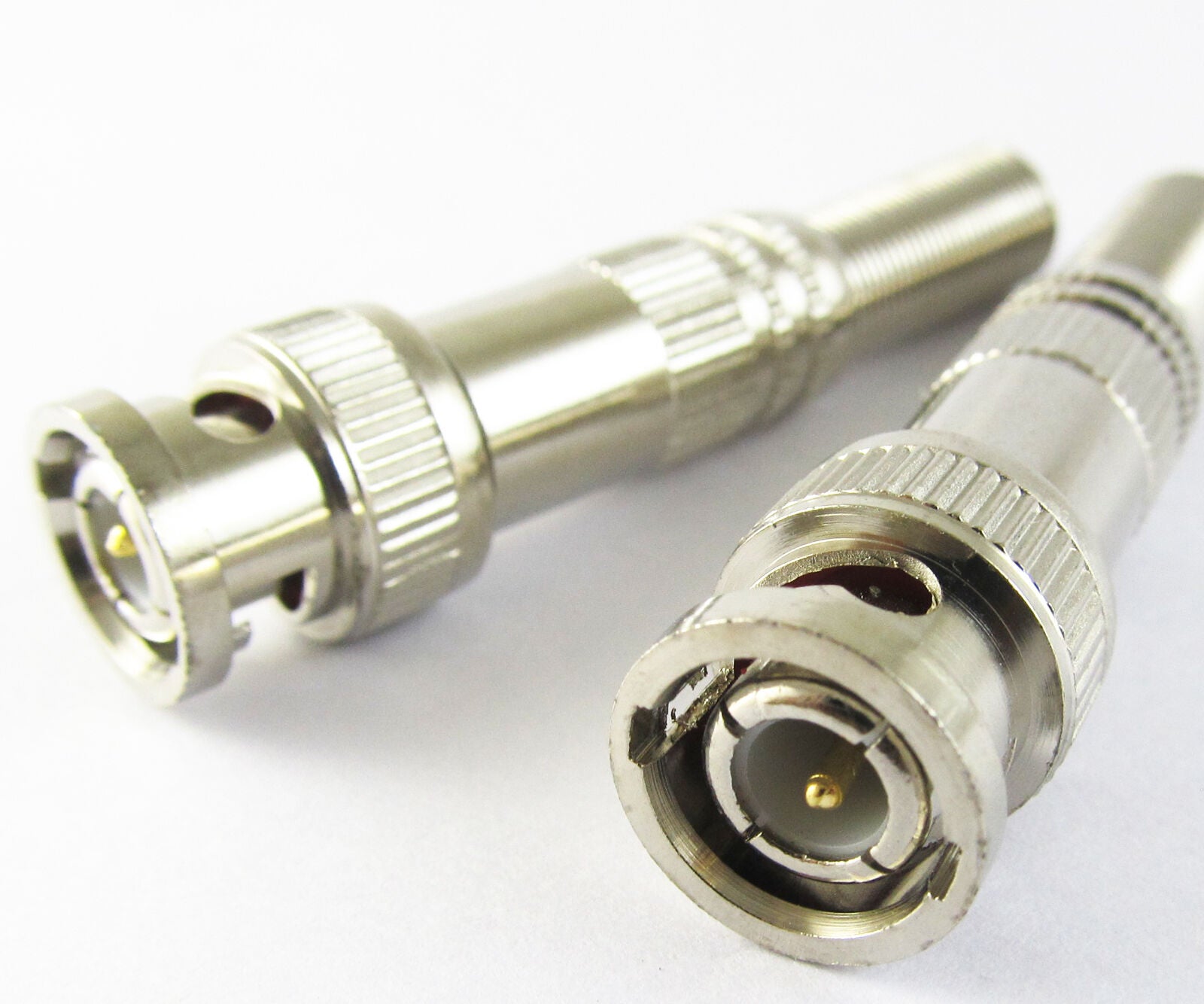 50pcs Metal BNC Plug Male w/spring for CCTV Free Soldering