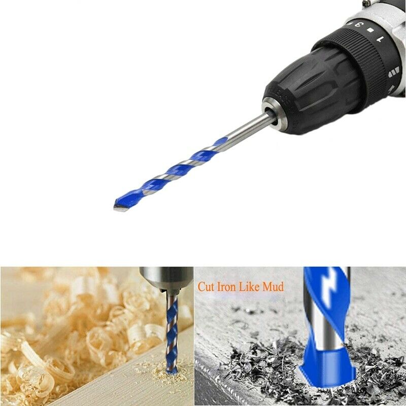 5Pcs Triple-cornered Drill Bit Set Overlord Handle Multifunctional Punching DrX4