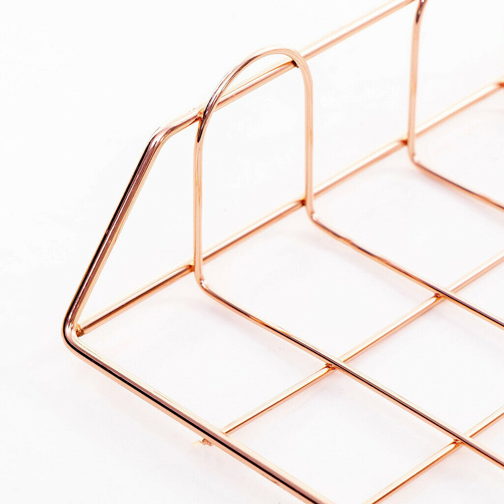 2 Pieces Desk Metal Wire Stackable Letter Trays File Rack Contracts Holder