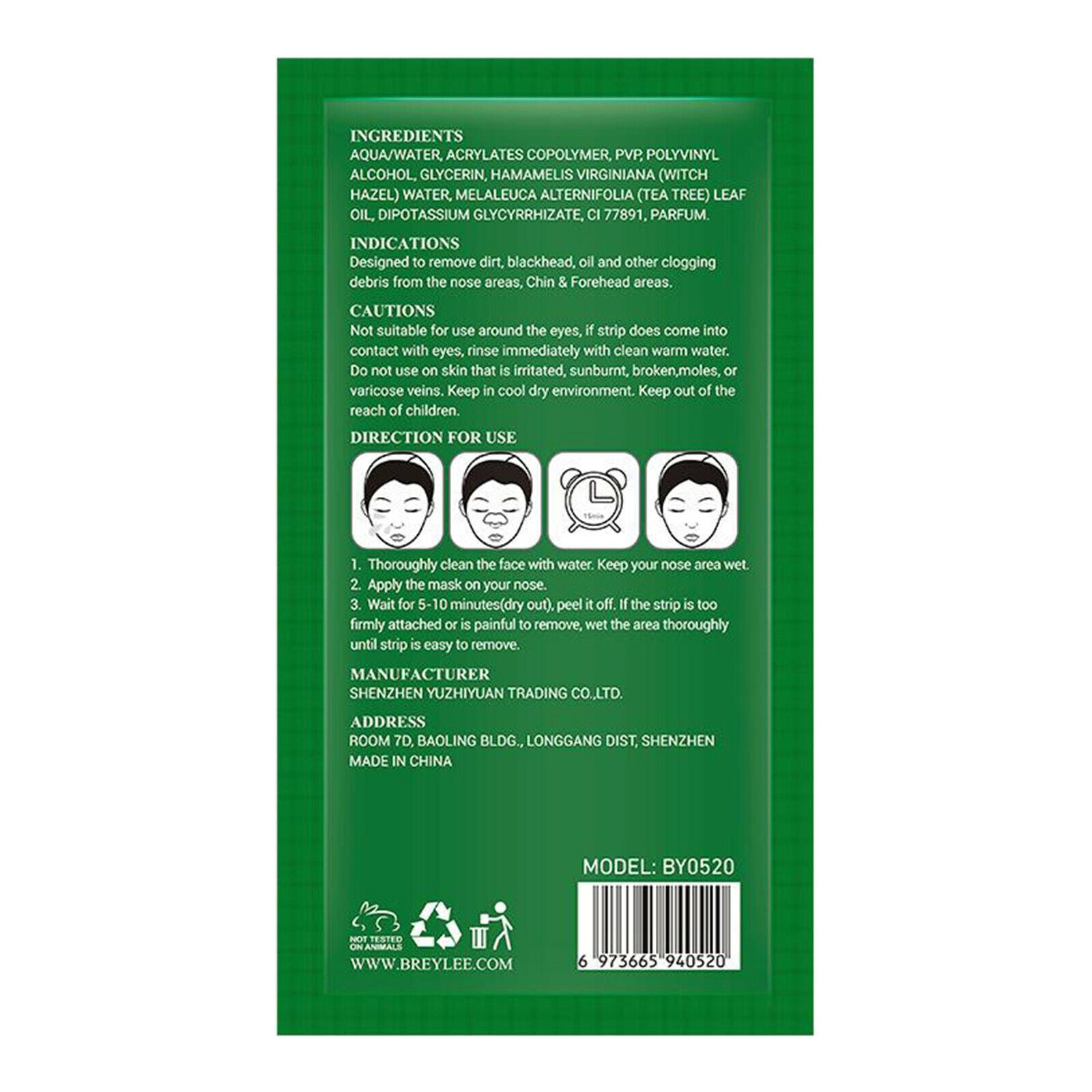 10 Pack Tea Tree Nose Pore Strips Blackhead Removal Strips Deep Cleanings