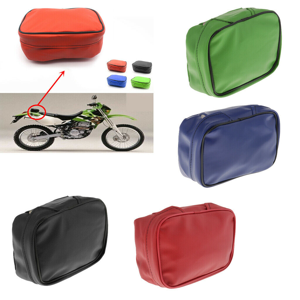 2pcs Black+Red Motorcycle Rear Tail Seat Saddle Waterproof Sport Bag Storage