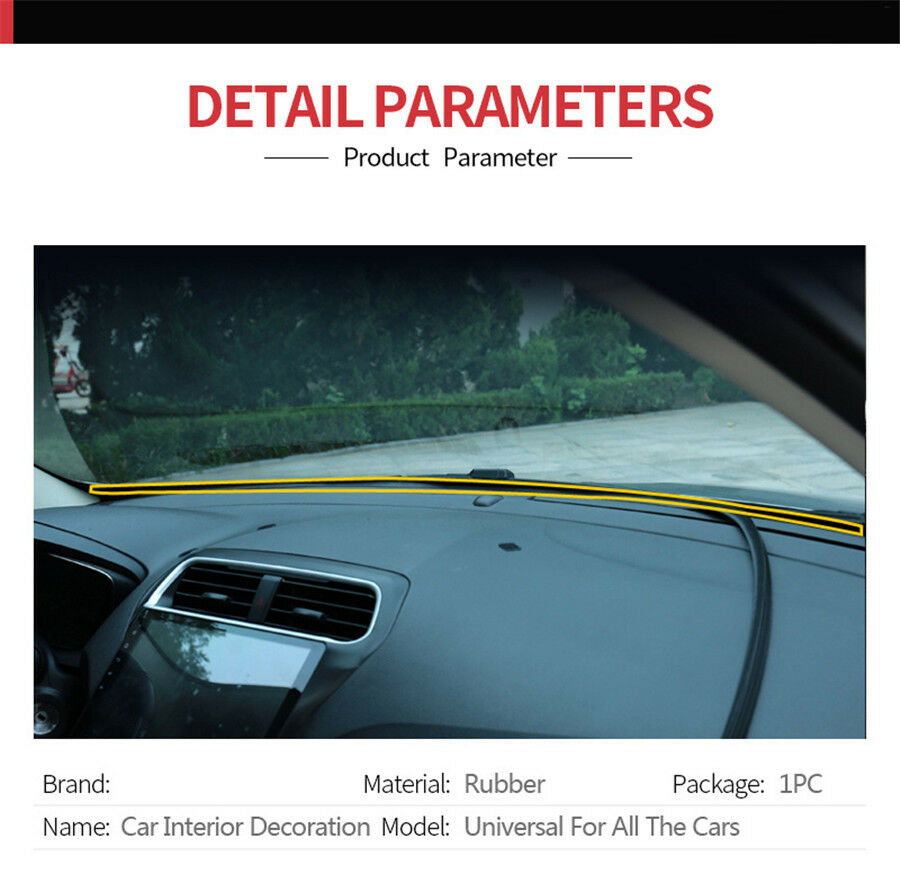 1.6M U Type Rubber Car Dashboard Edges Sealing Strip Noise Insulation Soundproof