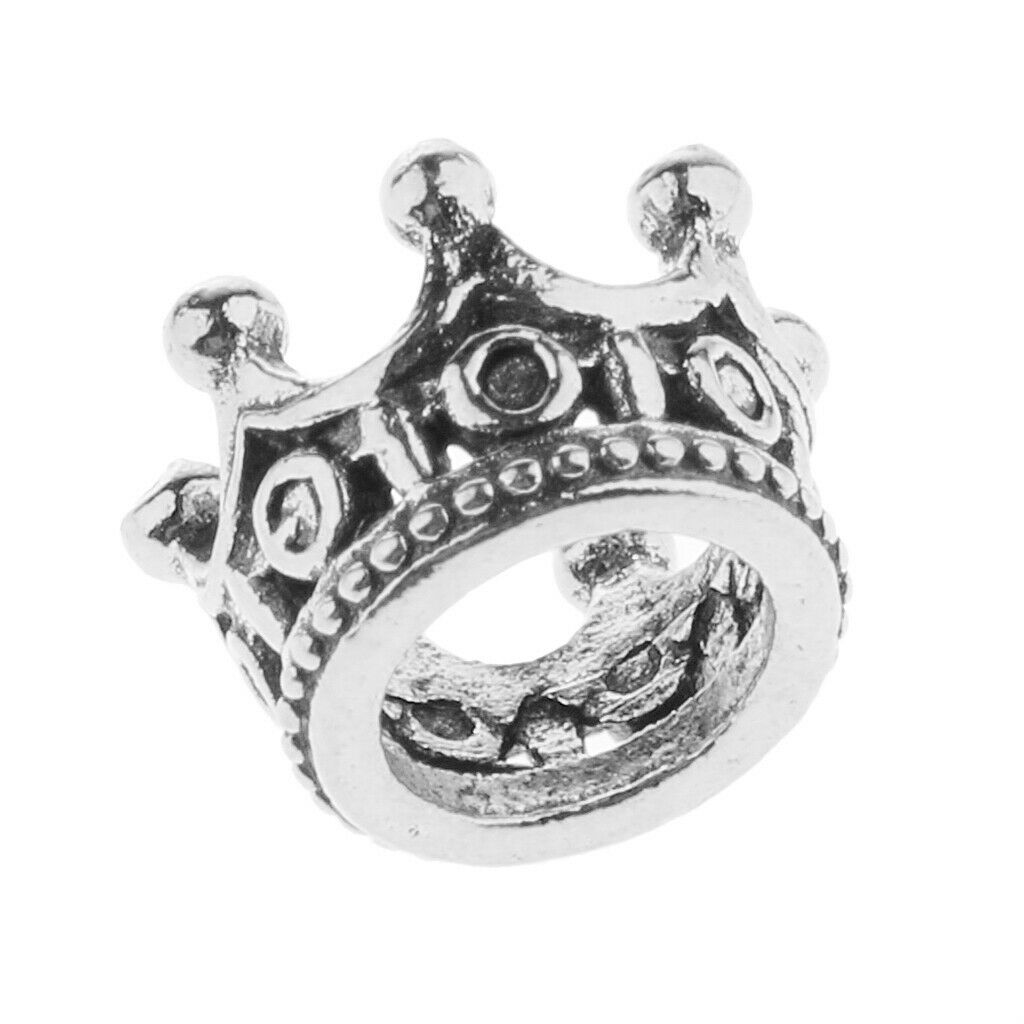 10 Pcs Mini  Connector Beads European Beads Fits Bead Bracelets 6 X11mm - Sliver
