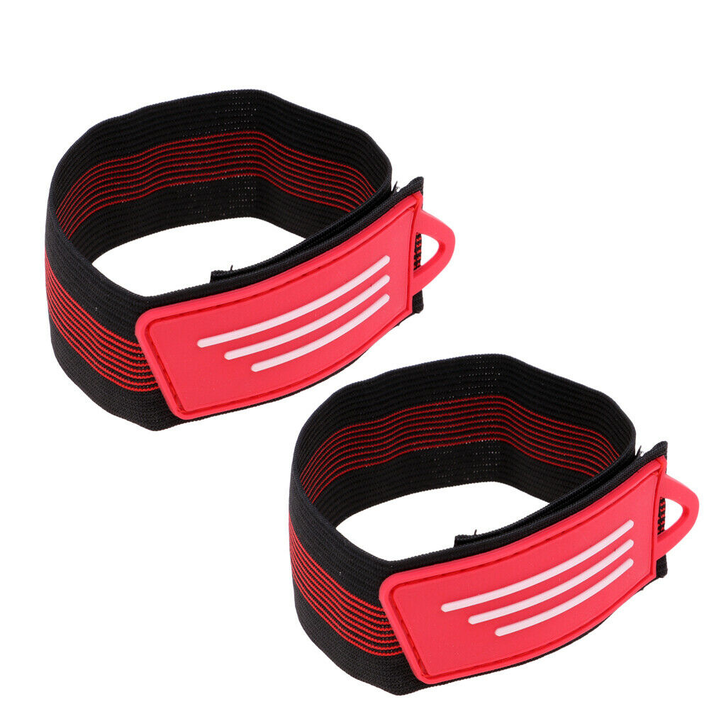 2X Stretchy Elastic Cycling Ankle Strap Leg Band Safety Gear Accessories Red