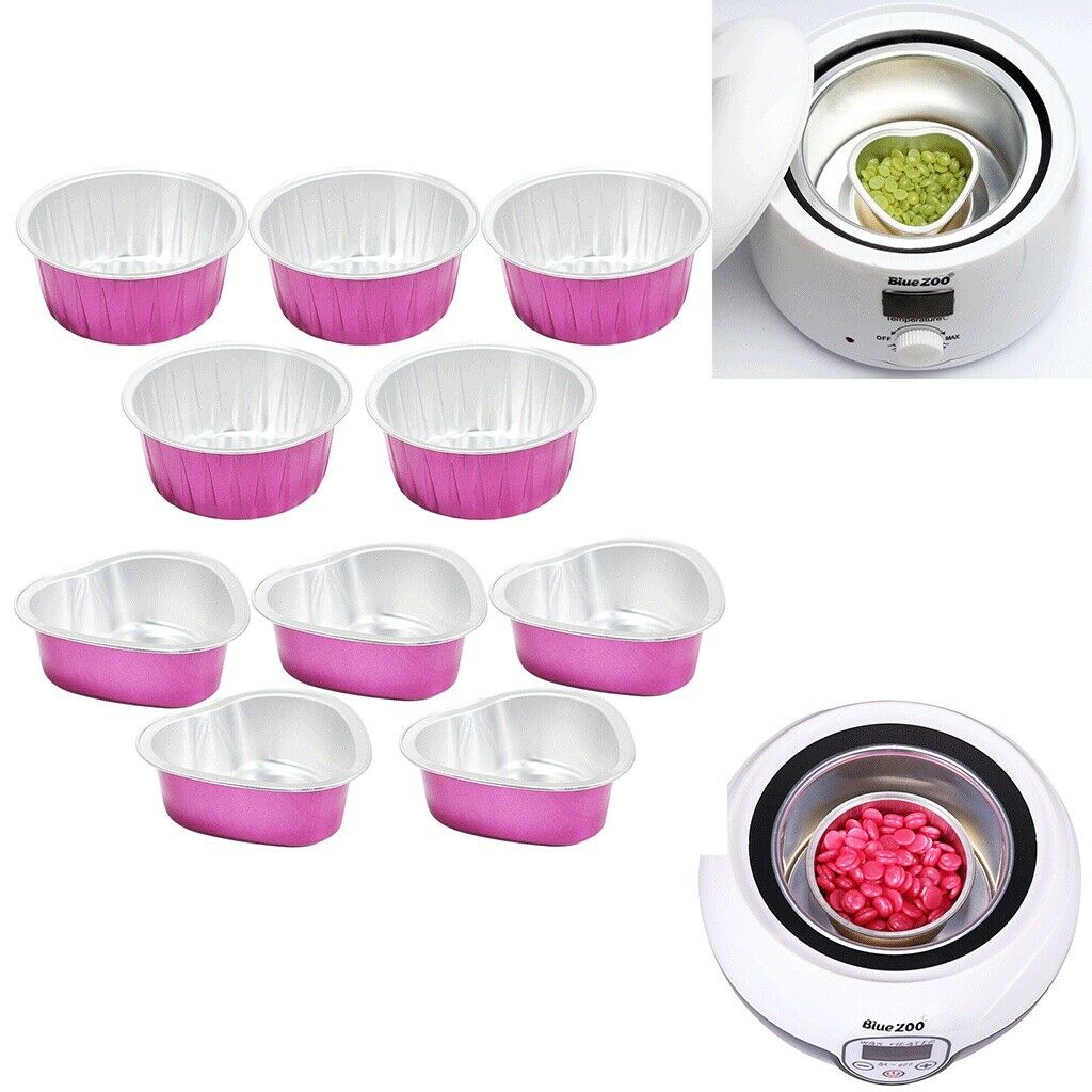 10 Pieces Disposable Wax Beans Melting Pots Bowls - Heart & Round Shapes -