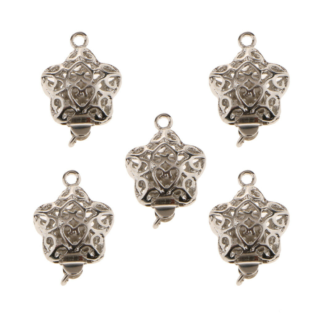 5pcs Copper Filigree Push Pull Box Clasp Pentagram Shape Jewelry Repair