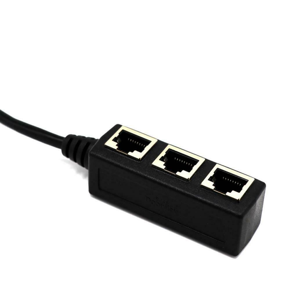 RJ45 to 3 Ethernet Splitter Adapter Cable for CAT 5/CAT 6 LAN Ethernet