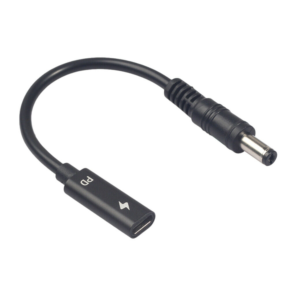 USB C Type-C Female To 5.5mm * 2.1mm Charger Adapter Charging Cable PD Plug
