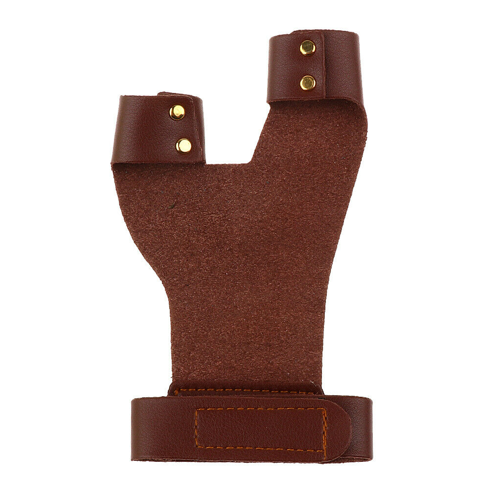Cow Leather Archery Hunting Hand Protector Guard Shooting Glove Brown