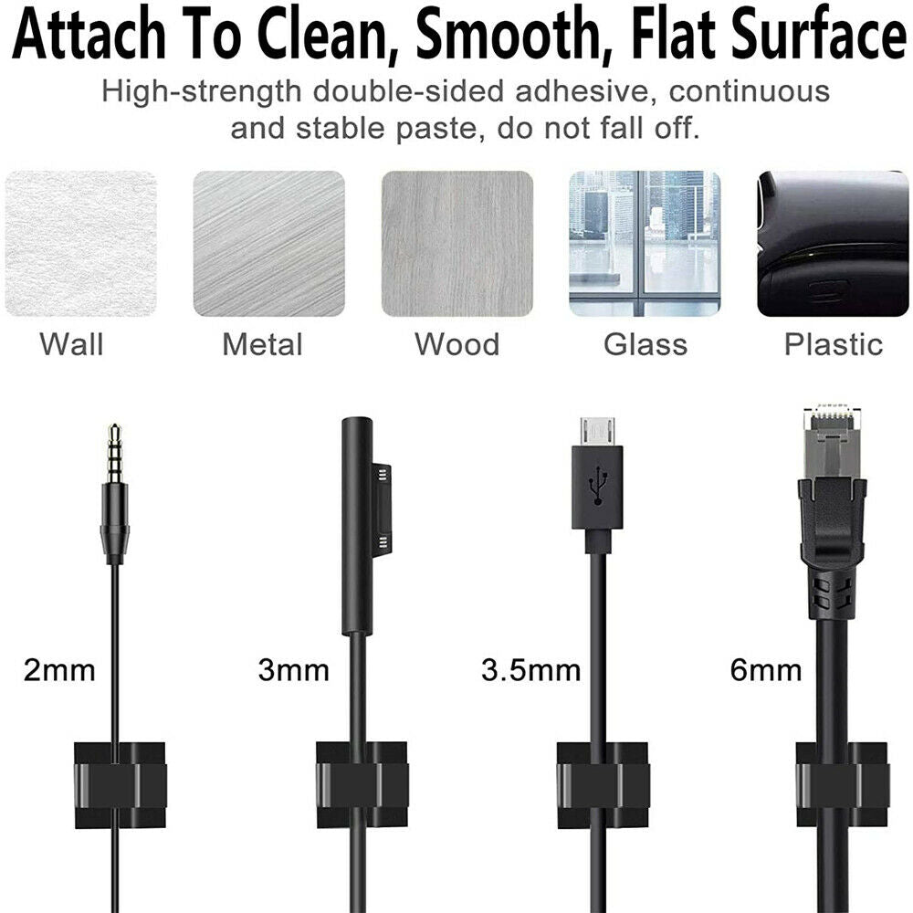50PCS Cable organizers Reinforced Cable Clamps with Strong Tape Wiring Clamps