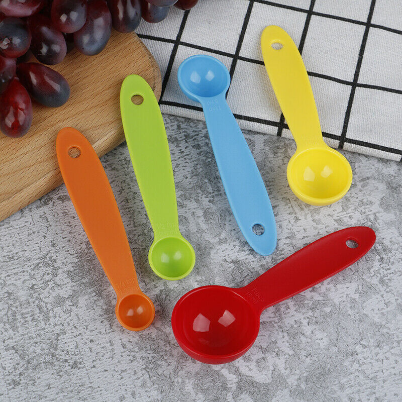 5pcs/set Measuring Spoons Colorful Plastic Measure Spoon Baking Measuring.l8