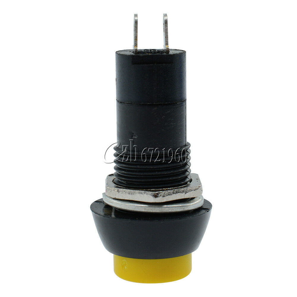 5PCS 12mm 3A 250V Yellow Push Button Switch PBS-11B No Self-Lock ON/OFF Lock