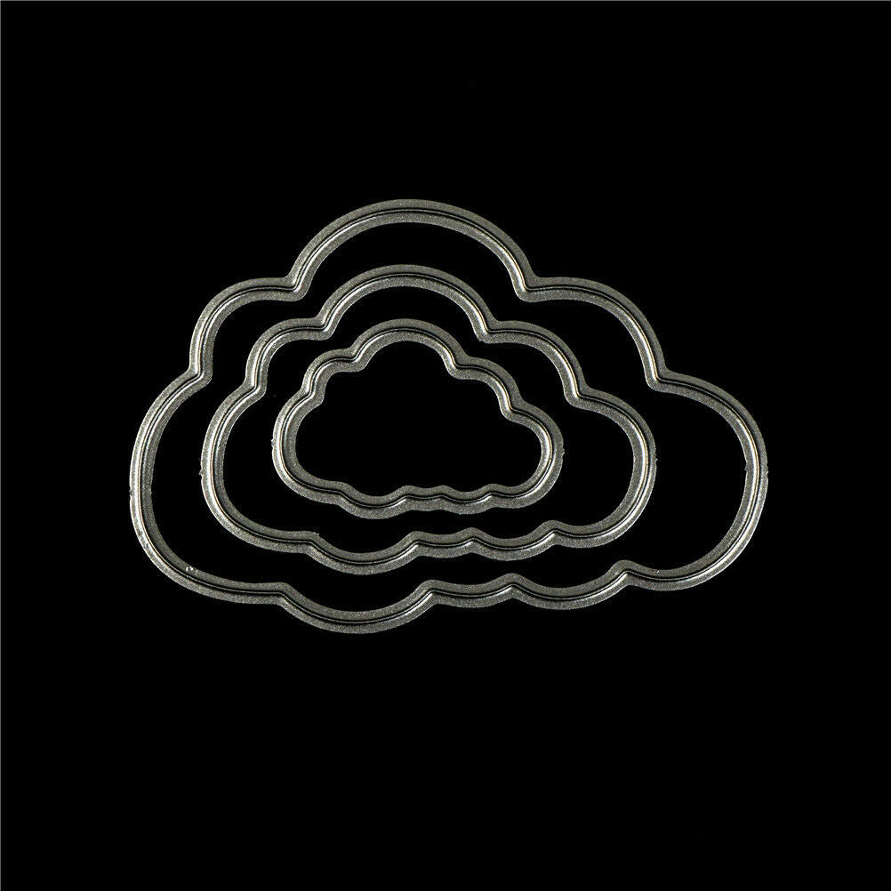 3pcs flaky clouds metal cutting dies stencil scrapbook album embossing cra.l8