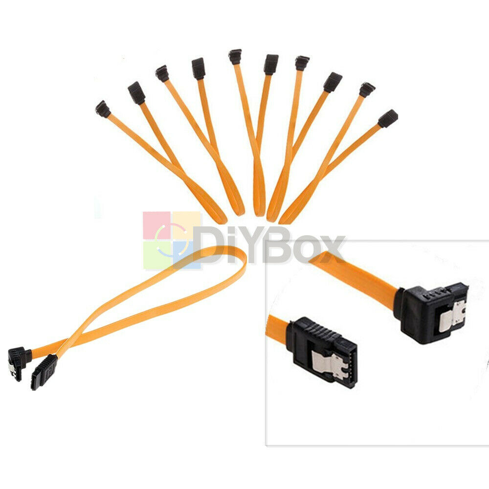 Serial SATA ATA RAID HDD DATA Hard Drive Signal Cable Straight-Right Angle 2PCS