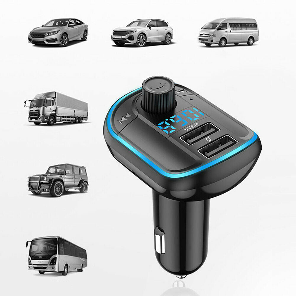 Car Wireless Bluetooth FM Transmitter Radio Adapter Kit MP3 Player 2-USB Charger