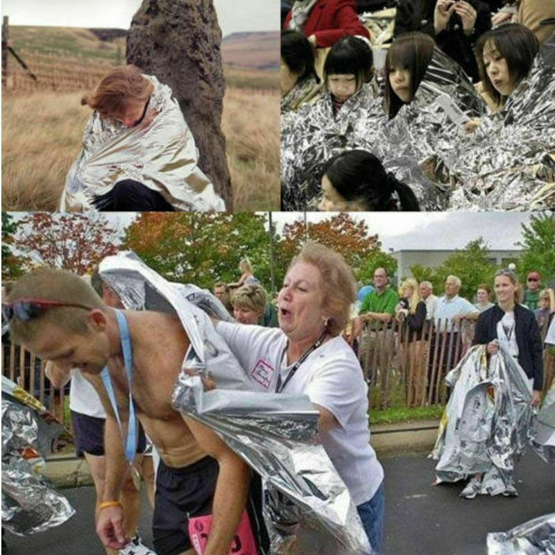 Waterproof Emergency Solar Blanket Survival Safety Insulating Mylar Thermal Heat