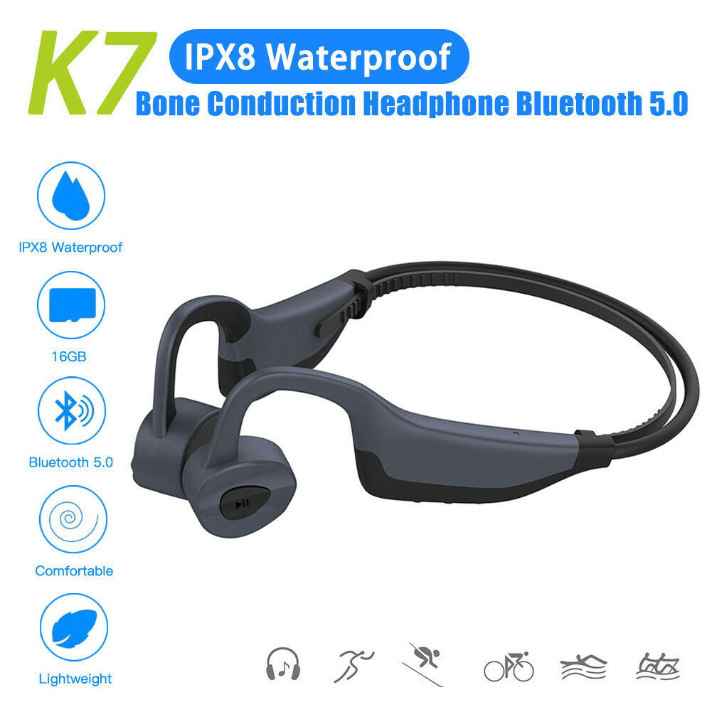 k7 2in 1 16gb Bone Conduction wireless stereo headphone Bluetooth Sport Headset