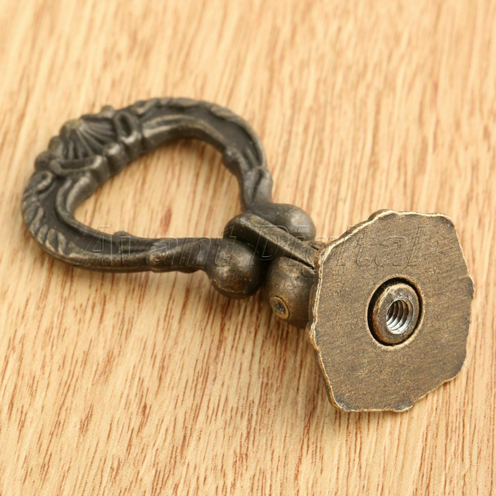 Retro Wood Box Drawer Wardrobe Pull Ring Cabinet Door Pull Knob Handle Hardware