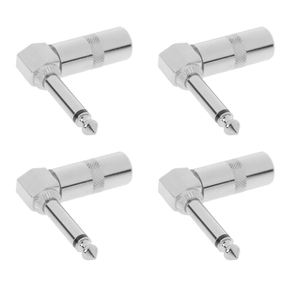 1/4 Inch 6.35mm Jack Right Angle Male Mono Plug L-shape Connector Guitar .l8