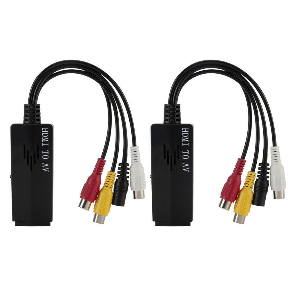 2 Pcs HDMI To RCA Converter Cable Composite Audio Video To 1080P HDMI AV HD