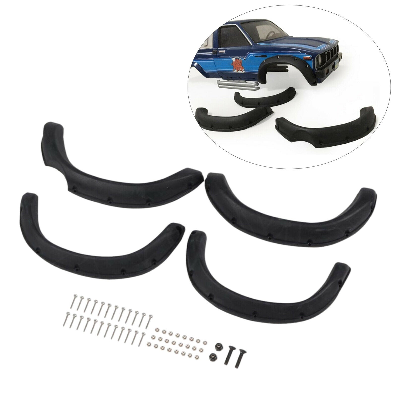 Scale Fender Flares for TAMIYA Hilux BRUISER RC4WD RC Car Car Replaces Black