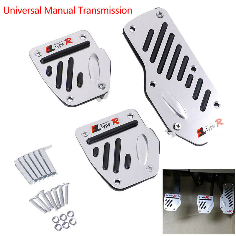 3PCS Non slip Manual Transmission MT CAR TRUCK CHROME PEDAL Foot PAD COVER_DD