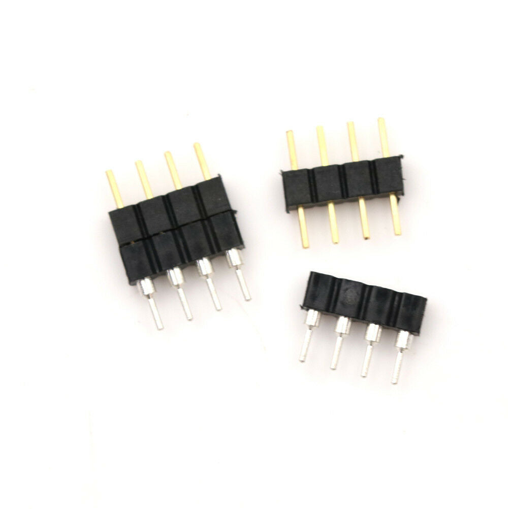 10pcs connector male type double 4pin for 3528 5050 RGB LED strip connecto&Z Tt