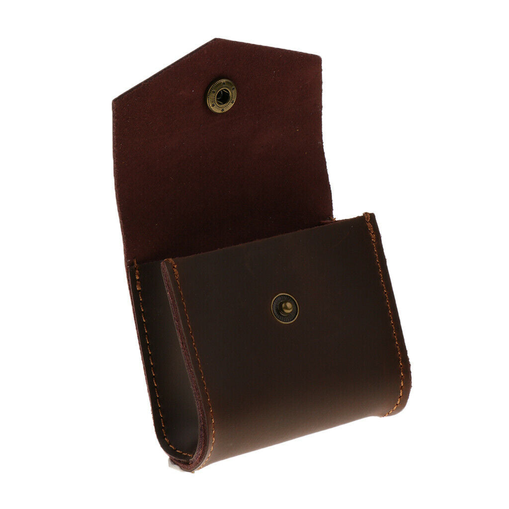 Leather Portable Headset Case Cable Bag Storage Bag Charger Data Light Browm